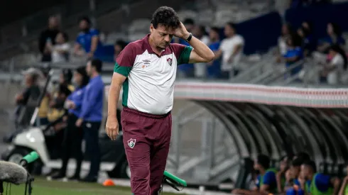 Fernando Diniz, tecnico do Fluminense, durante partida contra o Cruzeiro no Mineirão pelo Brasileirão 2023. Foto: Fernando Moreno/AGIF
