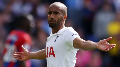 LONDON, ENGLAND – SEPTEMBER 11: Lucas Moura of Tottenham Hotspur reacts during the Premier League match between Crystal Palace and Tottenham Hotspur at Selhurst Park on September 11, 2021 in London, England. (Photo by Paul Harding/Getty Images)

