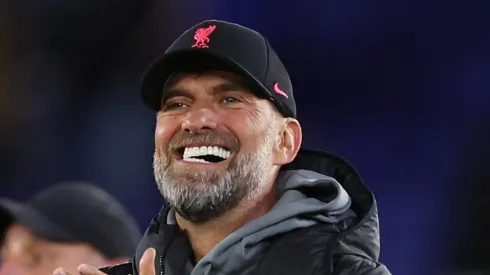 LEICESTER, ENGLAND – MAY 15: Juergen Klopp, Manager of Liverpool, applauds following the Premier League match between Leicester City and Liverpool FC at The King Power Stadium on May 15, 2023 in Leicester, England. (Photo by Catherine Ivill/Getty Images)
