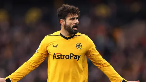 WOLVERHAMPTON, ENGLAND – FEBRUARY 18: Diego Costa of Wolverhampton Wanderers reacts during the Premier League match between Wolverhampton Wanderers and AFC Bournemouth at Molineux on February 18, 2023 in Wolverhampton, England. (Photo by Nathan Stirk/Getty Images)
