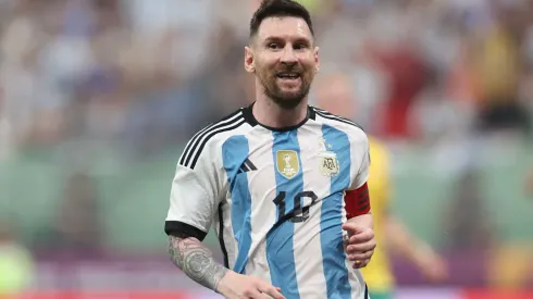 BEIJING, CHINA - JUNE 15: Lionel Messi of Argentina reacts during the international friendly match between Argentina and Australia at Workers Stadium on June 15, 2023 in Beijing, China. (Photo by Lintao Zhang/Getty Images)