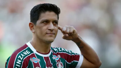 RIO DE JANEIRO, BRAZIL - JUNE 4: German Cano of Fluminense gestures during the match between Fluminense and Red Bull Bragantino as part of Brasileirao 2023 at Maracana Stadium on June 4, 2023 in Rio de Janeiro, Brazil. (Photo by Wagner Meier/Getty Images)