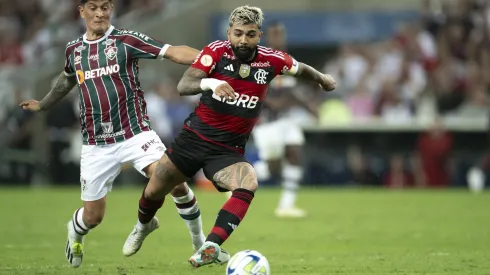 Foto: Jorge Rodrigues/AGIF- Gabigol pelo Flamengo e Cano pelo Fluminense
