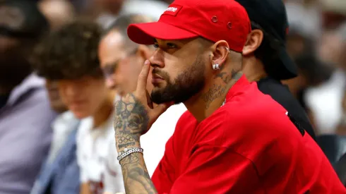 MIAMI, FLORIDA – JUNE 09: Neymar is seen in attendance during Game Four of the 2023 NBA Finals between the Denver Nuggets and the Miami Heat at Kaseya Center on June 09, 2023 in Miami, Florida. NOTE TO USER: User expressly acknowledges and agrees that, by downloading and or using this photograph, User is consenting to the terms and conditions of the Getty Images License Agreement. (Photo by Mike Ehrmann/Getty Images)
