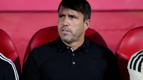 GIRONA, SPAIN – AUGUST 26: Eduardo Coudet, head coach of RC Celta looks on prior to the LaLiga Santander match between Girona FC and RC Celta at Montilivi Stadium on August 26, 2022 in Girona, Spain. (Photo by Alex Caparros/Getty Images)
