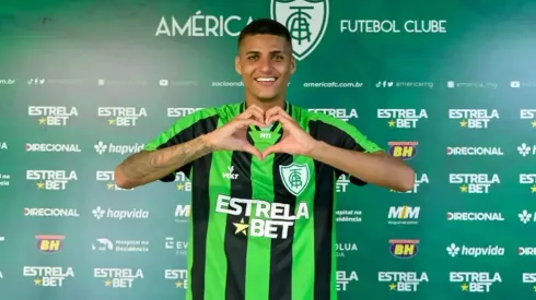 Divulgação/América-MG - Rodrigo Varanda marcou o gol do América contra o São Paulo