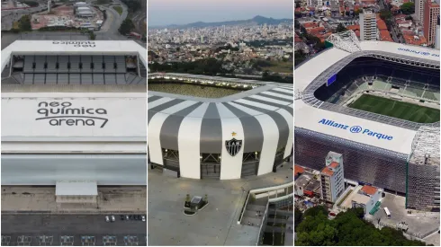 Foto: Getty Images; Divulgação Arena MRV e Allianz Parque – Clubles antes e depois de inaugurarem seus estádios
