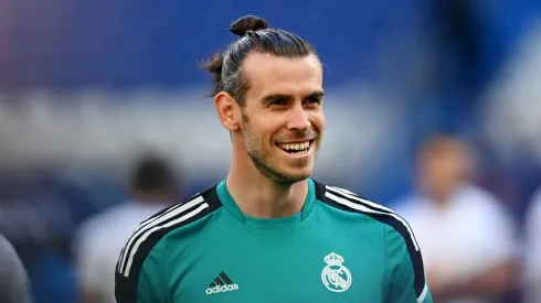 PARIS, FRANCE - MAY 27: Gareth Bale of Real Madrid looks on during the Real Madrid Training Session at Stade de France on May 27, 2022 in Paris, France. Real Madrid will face Liverpool in the UEFA Champions League final on May 28, 2022. (Photo by Shaun Botterill/Getty Images)
