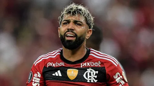 Foto: Thiago Ribeiro/AGIF – Gabigol jogador do Flamengo durante partida contra o Olimpia no estadio Maracana pelo campeonato Libertadores 2023. 
