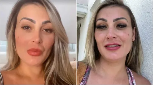 Imagem 1 – Reprodução: Instagram/Andressa Urach | Imagem 2 – Reprodução: Youtube/Andressa Urach
