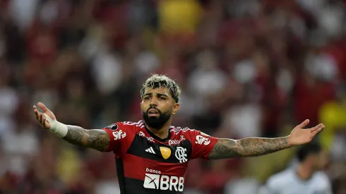 RJ - RIO DE JANEIRO - 03/08/2023 - LIBERTADORES 2023, FLAMENGO X OLIMPIA - Gabigol jogador do Flamengo durante partida contra o Olimpia no estadio Maracana pelo campeonato Libertadores 2023. Foto: Thiago Ribeiro/AGIF