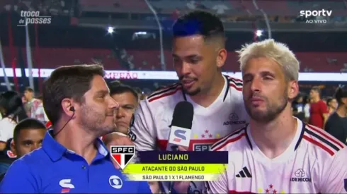 Foto: Reprodução SporTV/Internet – Felipe Diniz, Luciano e Calleri
