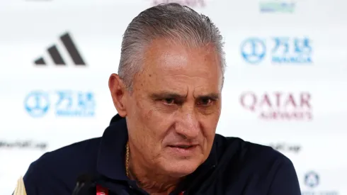 DOHA, QATAR – NOVEMBER 23: Adenor Leonardo Bacchi, Head Coach of Brazil, looks on during the Brazil Press Conference at the Main Media Center on November 23, 2022 in Doha, Qatar. (Photo by Mohamed Farag/Getty Images)
