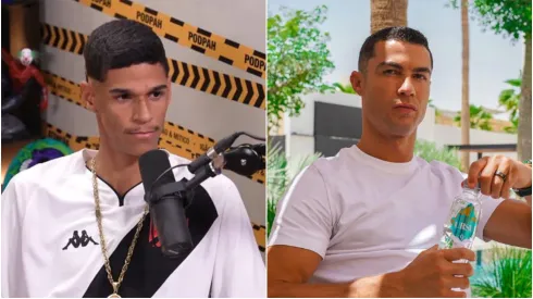 Foto 1: Reprodução YouTube (canal oficial do PodPah). Foto 2: Instagram oficial de Cristiano Ronaldo.
