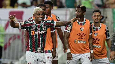 RJ – RIO DE JANEIRO – 19/08/2023 – BRASILEIRO A 2023, FLUMINENSE X AMERICA-MG – Jhon Kennedy jogador do Fluminense comemora seu gol durante partida contra o America-MG no estadio Maracana pelo campeonato Brasileiro A 2023. Foto: Thiago Ribeiro/AGIF