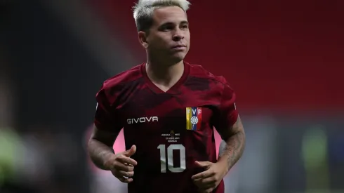 BRASILIA, BRAZIL – JUNE 27:  Yeferson Soteldo of Venezuela looks on during a Group B Match between Venezuela and Peru as part of Copa America Brazil 2021 at Mane Garrincha Stadium on June 27, 2021 in Brasilia, Brazil. (Photo by Buda Mendes/Getty Images)
