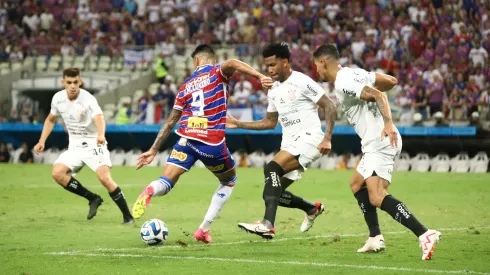 CE – FORTALEZA – 03/10/2023 – COPA SUL-AMERICANA 2023, FORTALEZA X CORINTHIANS – jogador do Fortaleza durante partida contra o Corinthians no estadio Arena Castelao pelo campeonato Copa Sul-Americana 2023. Foto: Alexandre Lago/AGIF
