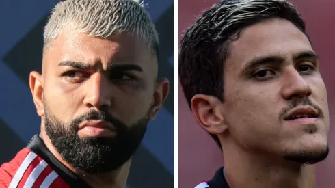 Fotos: Robson Mafra e Thiago Ribeiro/AGIF – Gabigol e Pedro disputam vaga no ataque do Flamengo