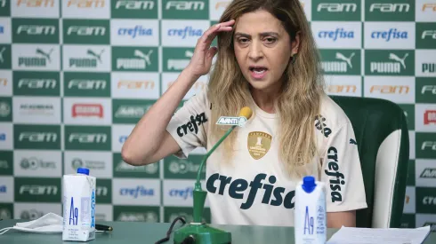 SP – Sao Paulo – 16/12/2021 – PALMEIRAS, COLETIVA PRESIDENTE – A Presidente do Palmeiras Leila Pereira durante coletiva de imprensa realizada no CT Barra Funda. Foto: Ettore Chiereguini/AGIF
