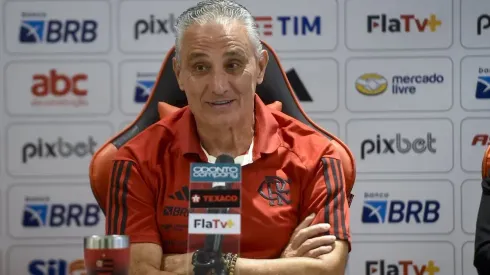 Téncico Tite em apresentação no Flamengo. Foto: Marcelo Cortes | Flamengo