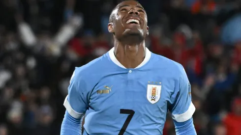 MONTEVIDEO, URUGUAY – OCTOBER 17: Nicolas de la Cruz of Uruguay celebrates after scoring the team's second goal during the FIFA World Cup 2026 Qualifier match between Uruguay and Brazil at Centenario Stadium on October 17, 2023 in Montevideo, Uruguay. (Photo by Guillermo Legaria/Getty Images)
