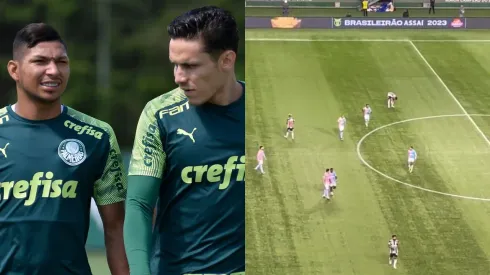 Foto Esq.: Bruno Ulivieri/AGIF e Foto Dir.: Reprodução Twitter - Rony x Raphael Veiga