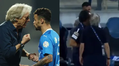 Foto Esq.: Yasser Bakhsh/Getty Images e Foto Dir.: Reprodução Twitter - Jorge Jesus e Michael