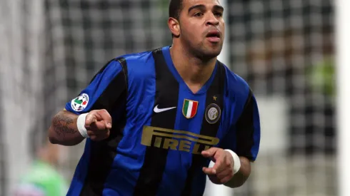 MILAN, ITALY – JANUARY 25:   Adriano celebrates after scoring a goal during the Serie A match between Inter and Sampdoria at the Meazza Stadio on January 25, 2009 in Milan, Italy. (Photo by New Press/Getty Images)
