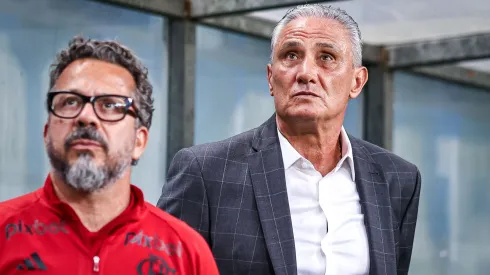 Tite técnico do Flamengo durante partida contra o Gremio no estadio Arena do Gremio pelo campeonato Brasileiro A 2023. Foto: Maxi Franzoi/AGIF
