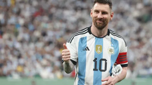 BEIJING, CHINA – JUNE 15: Lionel Messi of Argentina reacts during the international friendly match between Argentina and Australia at Workers Stadium on June 15, 2023 in Beijing, China. (Photo by Lintao Zhang/Getty Images)
