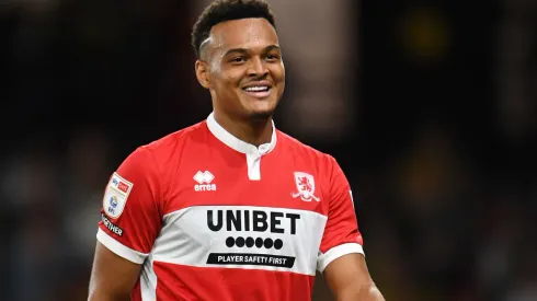 WATFORD, ENGLAND – AUGUST 30: Rodrigo Muniz of Middlesbrough reacts during the Sky Bet Championship match between Watford and Middlesbrough at Vicarage Road on August 30, 2022 in Watford, England. (Photo by Alex Burstow/Getty Images)
