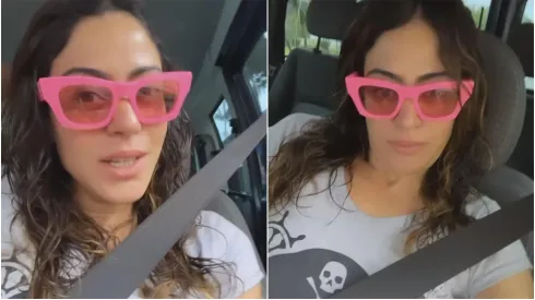 Carol Castro no carro indo para o trabalho – Foto: Instagram/Carol Castro 
