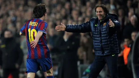 Messi e Milito foram companheiros no Barcelona e na Seleção da Argentina. Jasper Juinen/Getty Images