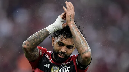 Gabigol jogador do Flamengo comemora seu gol durante partida contra o Maringá no estádio Maracanã pelo campeonato Copa do Brasil 2023. Foto: Thiago Ribeiro/AGIF
