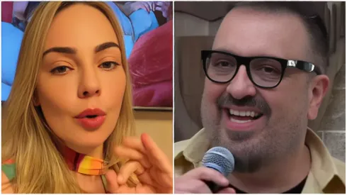 Rachel e Rodrigo Carelli – Instagram/Rachel Sheherazade (esquerda) – Reprodução/Record TV (direita)
