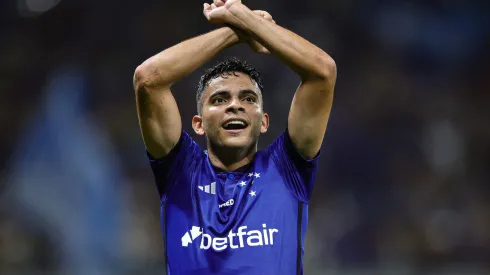 Bruno Rodrigues jogador do Cruzeiro comemora seu gol durante partida contra o Bahia no Mineirão pelo campeonato Brasileiro A 2023. Foto: Gilson Lobo/AGIF