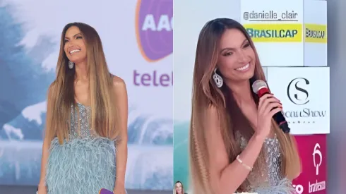 Patrícia Poeta se emociona ao citar família no Teleton 2023. Foto: Reprodução/Instagram – AACD (Imagem 1)/ Reprodução/SBT (Imagem 2)
