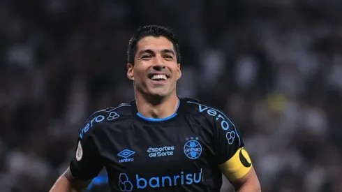 Suárez comemorando gol contra o Corinthians. Foto: Ettore Chiereguini/AGIF
