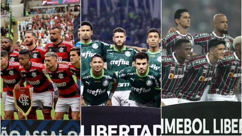 Elencos do Flamengo, Palmeiras e Fluminense. Foto: Agif
