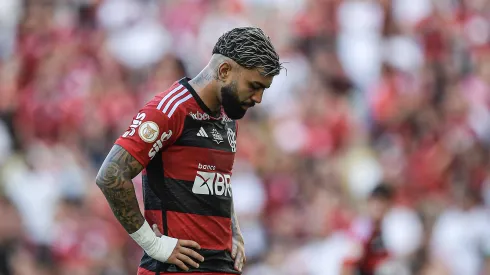 Gabigol jogador do Flamengo durante partida contra o América no estádio Maracanã pelo campeonato Brasileiro A 2023. Foto: Thiago Ribeiro/AGIF
