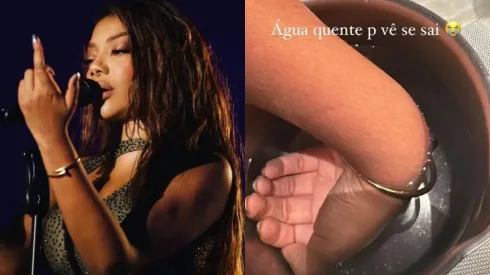 Ludmilla colocou uma pulseira que não está conseguindo tirar — Foto: Reprodução/Instagram
