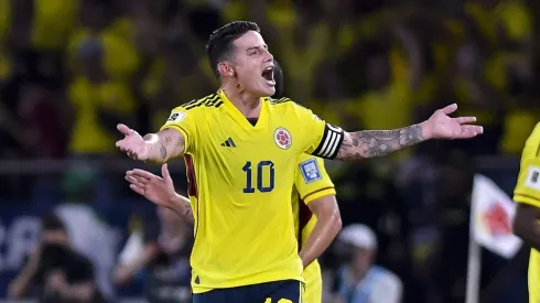 James comemorando gol da Colômbia contra o Brasil. Foto: Gabriel Aponte/Getty Images. 

