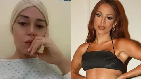 Marcela Porto, conhecida como Mulher Abacaxi, delirou com Anitta durante passagem por hospital – Foto: Instagram @mulherabacaxi7 e @anitta
