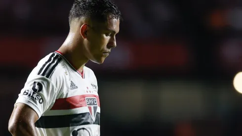 Igor Vinicius jogador do Sao Paulo lamenta derrota ao final da partida contra o Ituano no estadio Morumbi pelo campeonato Paulista 2023. Foto: Marcello Zambrana/AGIF