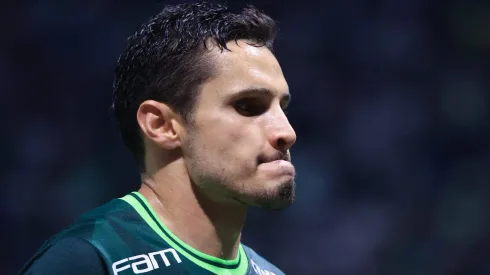 Raphael Veiga jogador do Palmeiras durante partida contra o Atlético-MG na Arena Allianz Parque pela copa Libertadores 2023. Foto: Marcello Zambrana/AGIF
