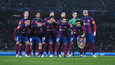 Atletas do Barcelona durante partida contra o Porto, no Olímpico de Barcelona, pela Liga dos Campeões (Foto: David Ramos/Getty Images)
