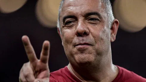 Marcos Braz, dirigente do Flamengo, durante partida contra o Atletico-MG no estadio Maracana pelo campeonato Brasileiro A 2023. Foto: Thiago Ribeiro/AGIF
