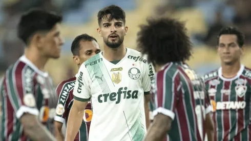 Flaco Lopez jogador do Palmeiras durante partida contra o Fluminense no estadio Maracana pelo campeonato Brasileiro A 2023. Foto: Jorge Rodrigues/AGIF
