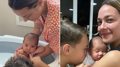 Carol Dantas, a mãe do primeiro filho de Neymar, surge com a pequena Mavie – Foto: Instagram/Reprodução
