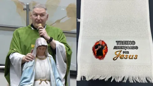 Padre Marcelo Rossi mostra toalha para treinos que passará a vender – Foto: Instagram @padremarcelorossi
